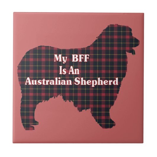 Australische Shepherd-BESTE FREUNDIN Fliese (Vorderseite)