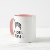Australische Shepherd-Blue-Merle-Hund-Mutter mit F Tasse (Vorderseite Links)