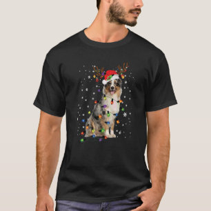 Australische Shepherd Christmas Rentier Weihnachts T-Shirt