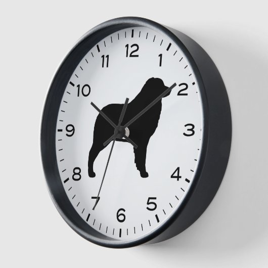 Australische Shepherd Dog Breed Silhouette Uhr (Winkel)