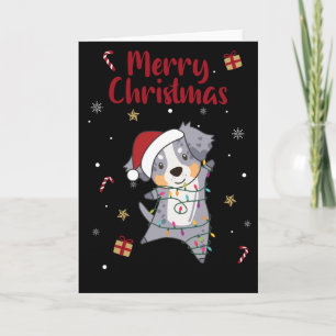 Australische Shepherd Frohe Weihnachtswinterkarte Karte