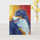 Australische Shepherd Grußkarten Karte (Gelbe Blume)