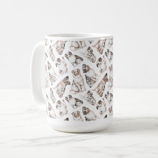 Australische Shepherd Keramik Tasse (Vorderseite Links)