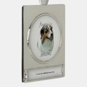 Australische Shepherd Mama 2 Banner-Ornament Silber (Rechts)