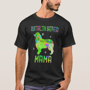 Australische Shepherd Mama Colorful Dog Mama T-Shirt