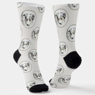 Australische Shepherd Painting Blue Merle Dog Art Socken