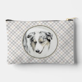 Australische Shepherd Painting Blue Merle Dog Art Zubehörtasche (Rückseite)