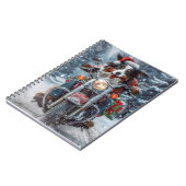 Australische Shepherd Riding Motorrad Weihnachten Notizblock (Linke Seite)