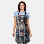 Australische Shepherd Riding Motorrad Weihnachten Schürze (Getragen)