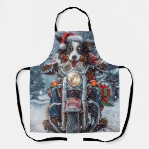 Australische Shepherd Riding Motorrad Weihnachten Schürze