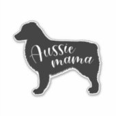 Australische Shepherd-Silhouette "Aussie Mama" Aufkleber (Vorderseite)
