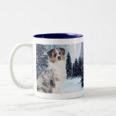 Australische Shepherd-Tasse Zweifarbige Tasse (Links)