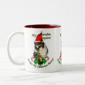 Australische Shepherd Weihnachtsgeschenke Zweifarbige Tasse (Links)
