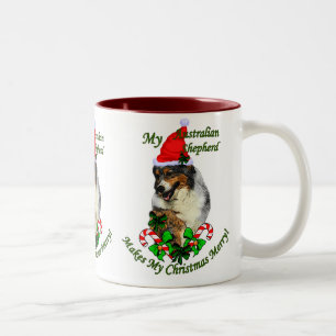 Australische Shepherd Weihnachtsgeschenke Zweifarbige Tasse