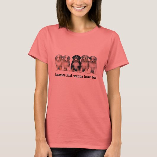 Australische Shepherden Welpen Ladys Shirt (Vorderseite)