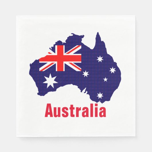 Australische Silhouette, gekennzeichnet Serviette (Vorderseite)