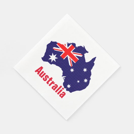 Australische Silhouette, gekennzeichnet Serviette (Ecke)