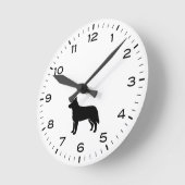 Australische Silhouette Hunde Runde Wanduhr (Winkel)