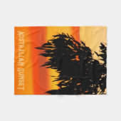 Australische Silhouette Sunset Sky Fleecedecke (Vorderseite (Horizontal))