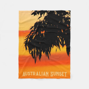 Australische Silhouette Sunset Sky Fleecedecke