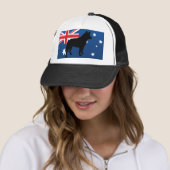 Australische Silhouette von Rinderhunden unter Fla Truckerkappe (Beispiel)