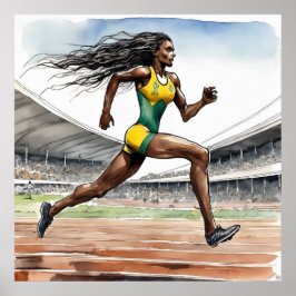 Australische Sprinter Wasserfarben Print Poster
