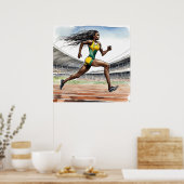 Australische Sprinter Wasserfarben Print Poster (Küche)