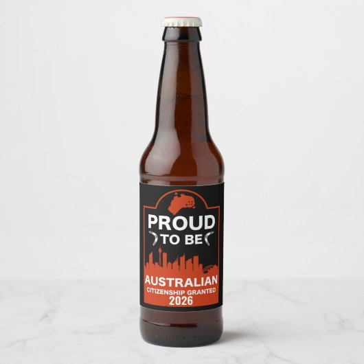 Australische Staatsbürgerschaft Bierflaschenetikett (Vorderseite)