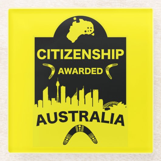 Australische Staatsbürgerschaft Glasuntersetzer (Vorderseite)