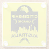 Australische Staatsbürgerschaft Glasuntersetzer (Rückseite)