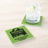 Australische Staatsbürgerschaft Glasuntersetzer (Schrägansicht)