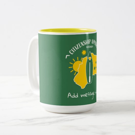 Australische Staatsbürgerschaft - Gratulation Zweifarbige Tasse (Vorderseite Links)