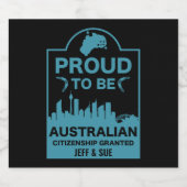 Australische Staatsbürgerschaft Schaumweinetikett (Einzelnes Label)