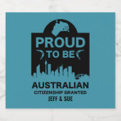 Australische Staatsbürgerschaft Schaumweinetikett (Einzelnes Label)
