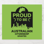 Australische Staatsbürgerschaft Schaumweinetikett (Einzelnes Label)