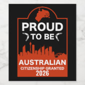Australische Staatsbürgerschaft Weinetikett (Einzelnes Label)