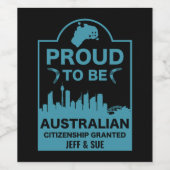 Australische Staatsbürgerschaft Weinetikett (Einzelnes Label)