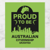 Australische Staatsbürgerschaft Weinetikett (Einzelnes Label)
