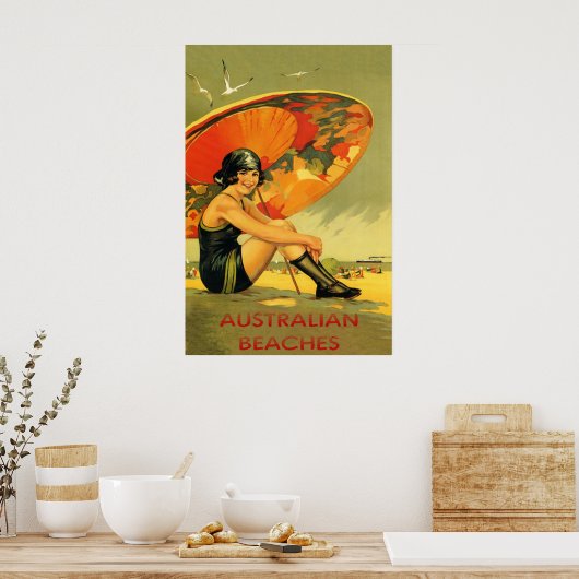 Australische Strände Vintag Poster (Küche)