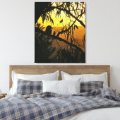 Australische Sunset Kookaburra Silhouette Wrapped  Leinwanddruck (Insitu (Schlafzimmer))