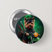 Australische Terrier Fahrrad St. Patrick's Day Button (Vorne & Hinten)
