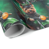 Australische Terrier Fahrrad St. Patrick's Day Geschenkpapier (Rolleneckpunkt)