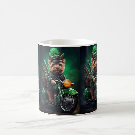 Australische Terrier Fahrrad St. Patrick's Day Kaffeetasse (Mittel)