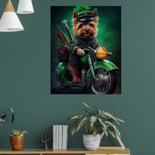Australische Terrier Fahrrad St. Patrick's Day Poster (Wohnzimmer 1)