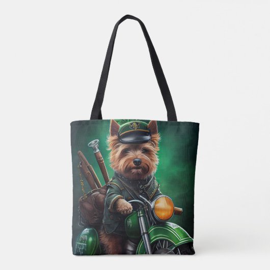 Australische Terrier Fahrrad St. Patrick's Day Tasche (Rückseite)