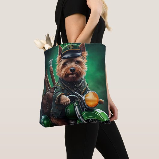 Australische Terrier Fahrrad St. Patrick's Day Tasche (Von Nahem)