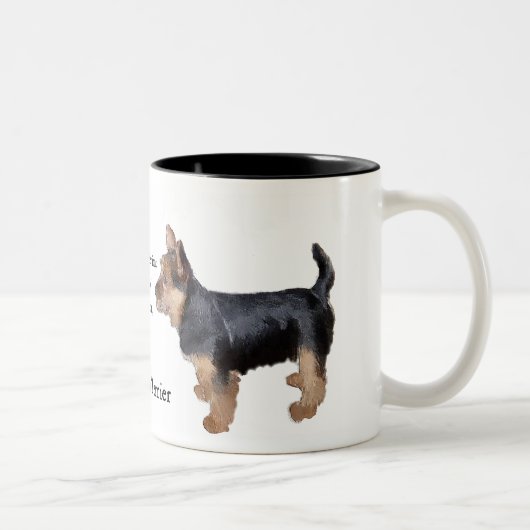 Australische Terrier-Geschenke Zweifarbige Tasse (Rechts)