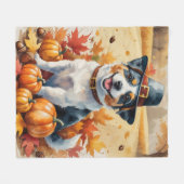 Australische Terrier Herbstleaves Erntedank Art Fleecedecke (Vorderseite (Horizontal))