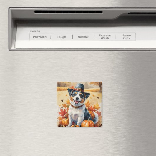 Australische Terrier Herbstleaves Erntedank Art Magnet (In Situ (Geschirrspüler))