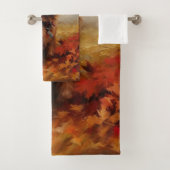 Australische Terrier im Herbst Leaves Fall Inspiri Badhandtuch Set (Insitu)